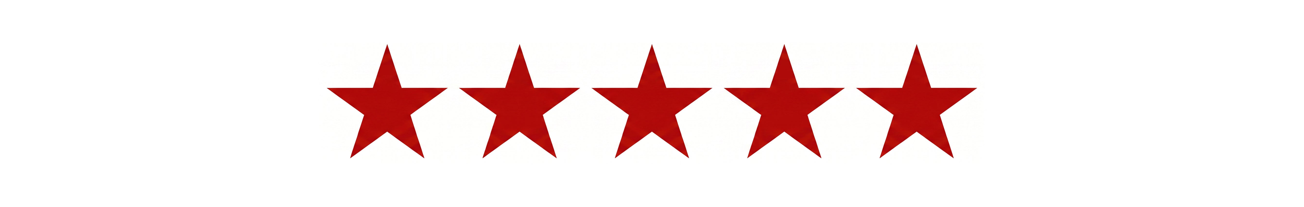 Five red stars on a white background
