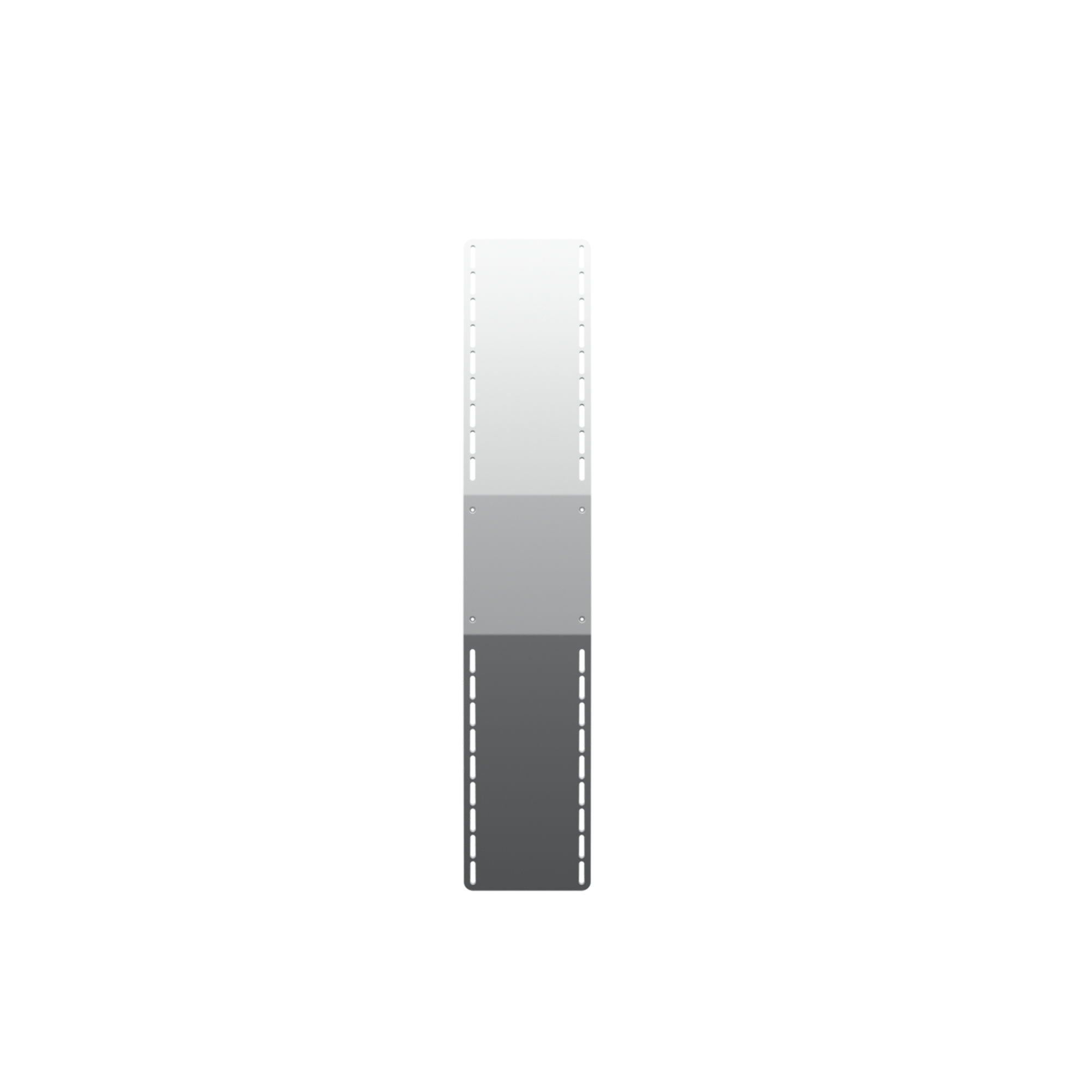 Rectangular metal bracket on a white background